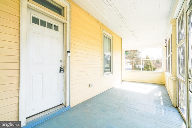 view of unfurnished sunroom