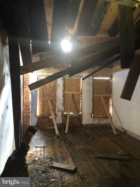 view of unfinished attic