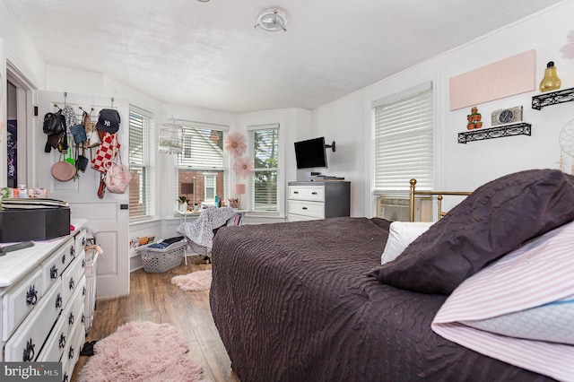 bedroom featuring light hardwood / wood-style floors