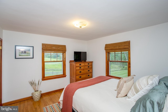 bedroom featuring light hardwood / wood-style flooring