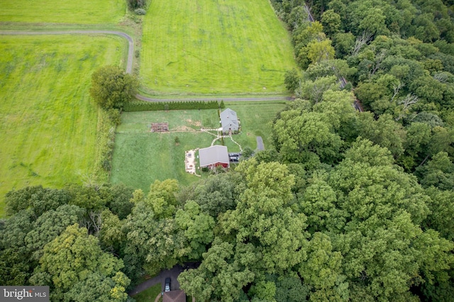 aerial view with a rural view