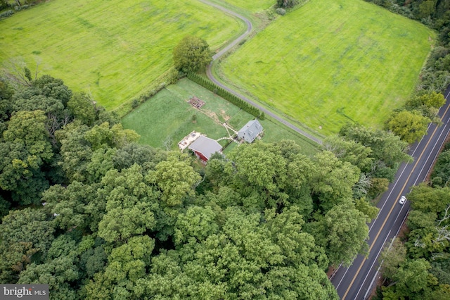 aerial view with a rural view