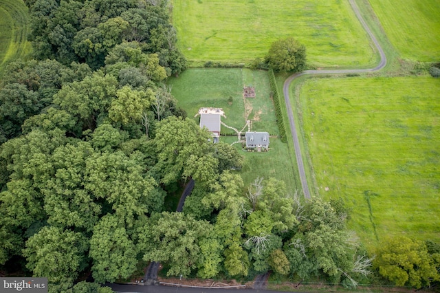 aerial view with a rural view