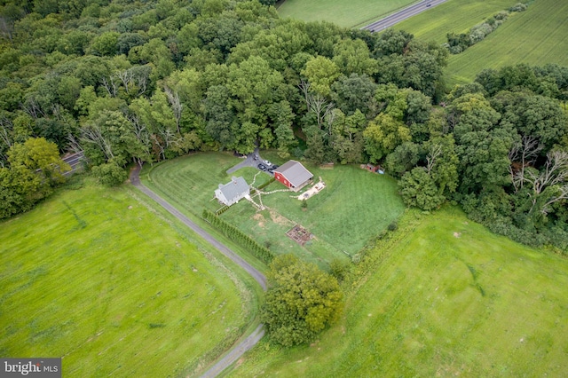 drone / aerial view with a rural view