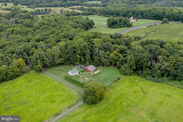 bird's eye view featuring a rural view