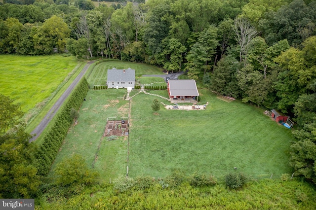 drone / aerial view featuring a rural view