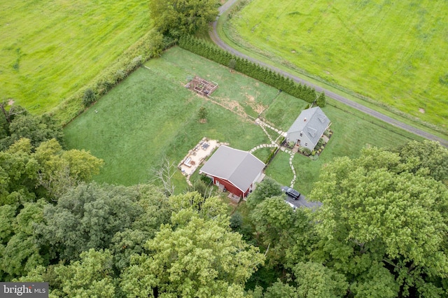 aerial view featuring a rural view