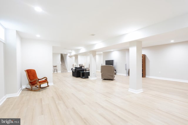 unfurnished room featuring light hardwood / wood-style floors