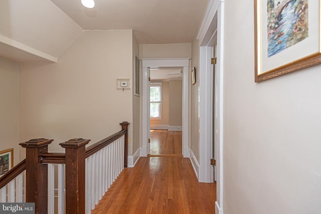 corridor featuring light hardwood / wood-style floors