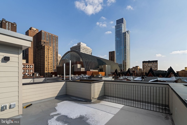 view of patio featuring a city view