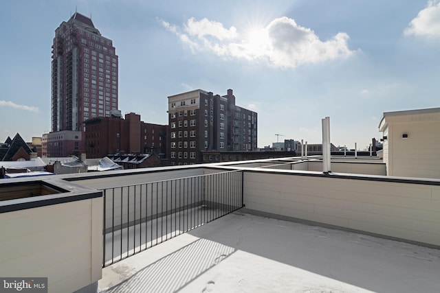 balcony featuring a city view