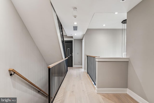 corridor featuring light wood-type flooring