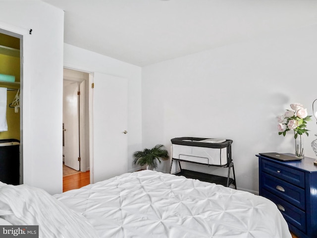 bedroom featuring hardwood / wood-style floors