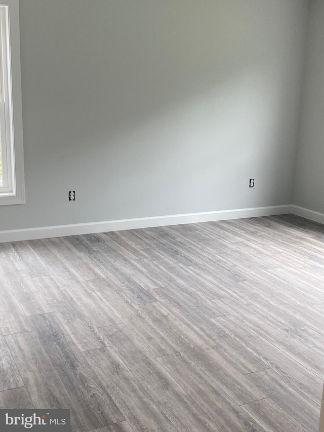 empty room featuring light wood-type flooring