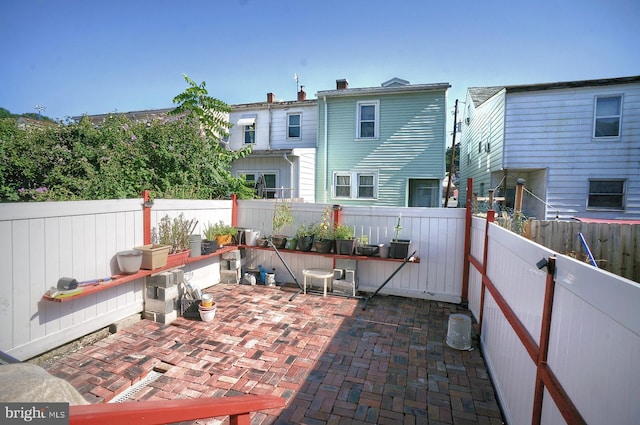 view of patio with a fenced backyard