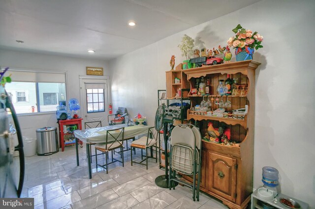 view of tiled dining area