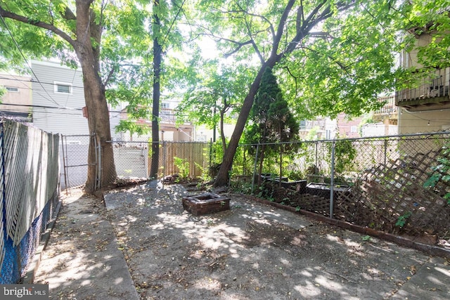 view of yard with a patio area and a fenced backyard