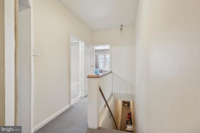 hallway featuring carpet