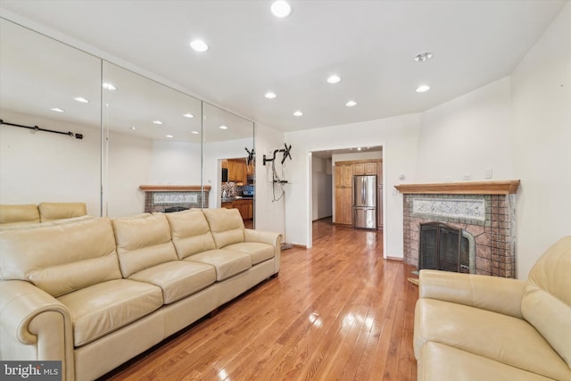 living room with wood-type flooring