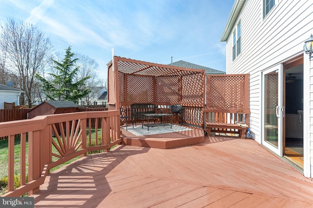 wooden deck with fence