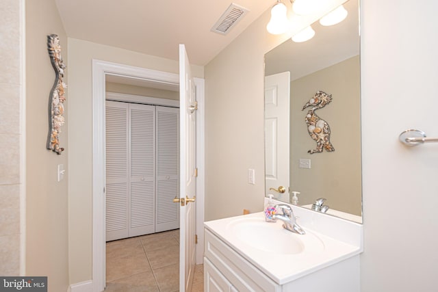 bathroom featuring vanity and tile patterned floors