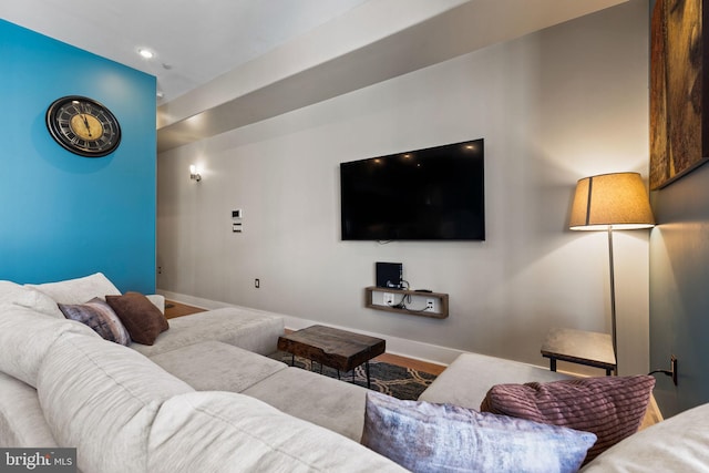 living room featuring wood-type flooring