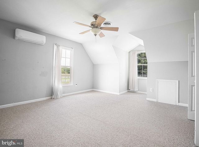 4116 Harford Creamery Rd, White Hall, MD 21161 - additional living space featuring ceiling fan, an AC wall unit, carpet flooring, and a wealth of natural light