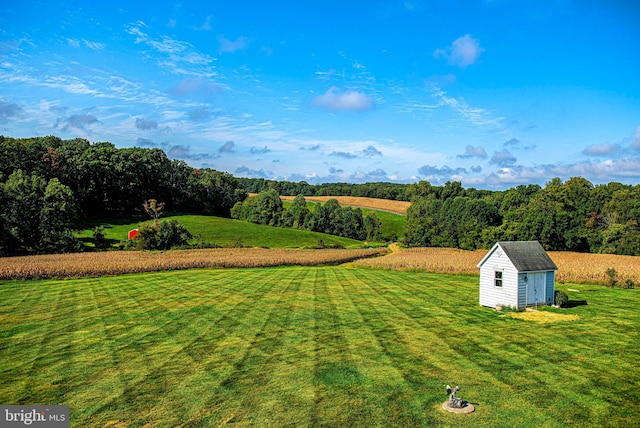 exterior space with a rural view