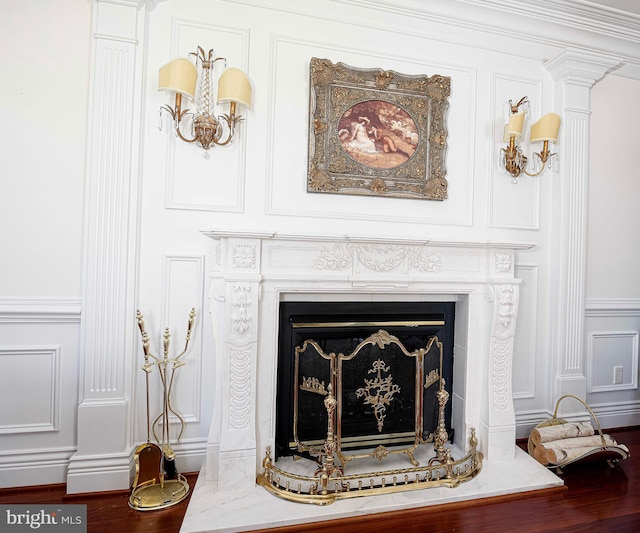 4116 Harford Creamery Rd, White Hall, MD 21161 - room details featuring a decorative wall and a fireplace