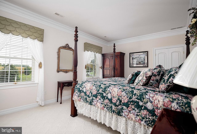 4116 Harford Creamery Rd, White Hall, MD 21161 - bedroom with crown molding, multiple windows, and visible vents