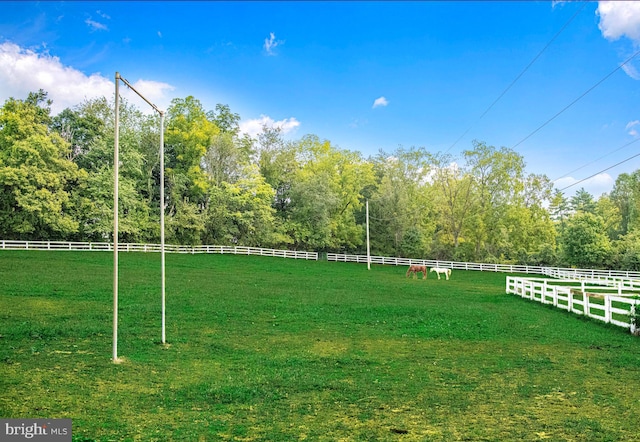 exterior space featuring a rural view