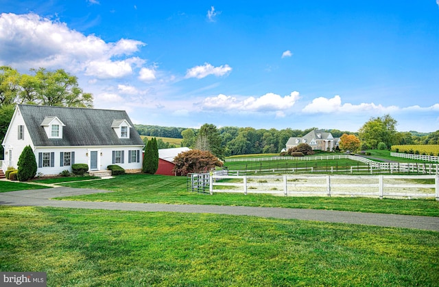 exterior space featuring a rural view