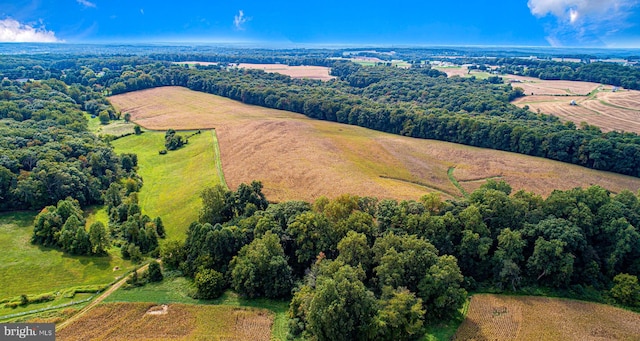 drone / aerial view with a rural view