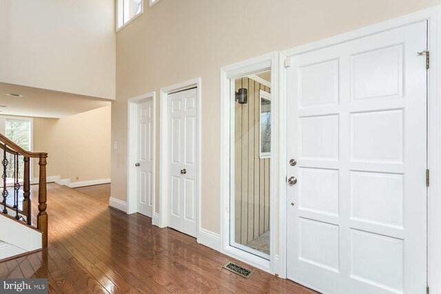 interior space featuring dark hardwood / wood-style floors