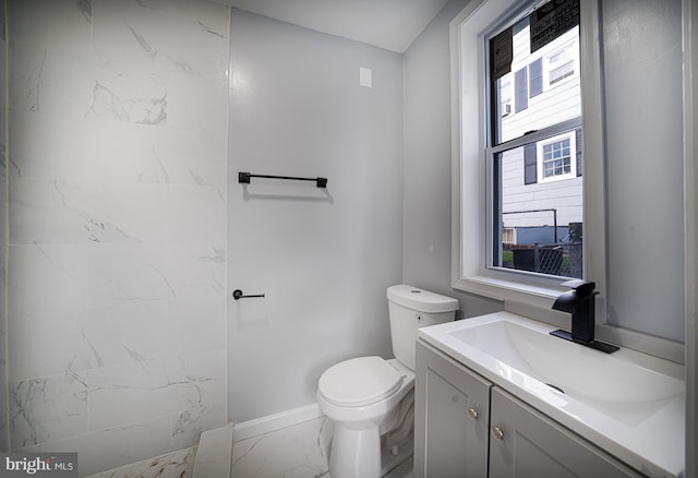 bathroom with toilet and vanity