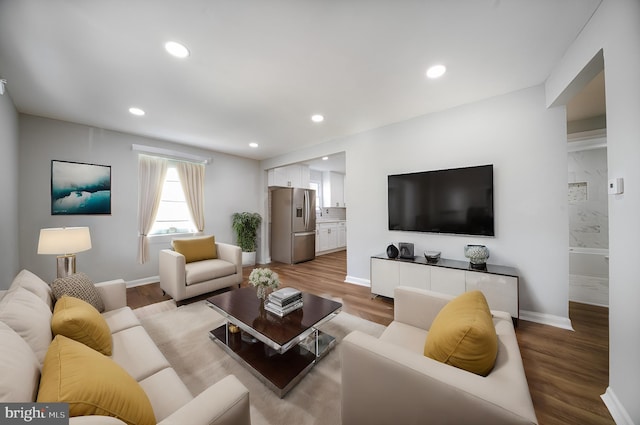 living room featuring light hardwood / wood-style floors