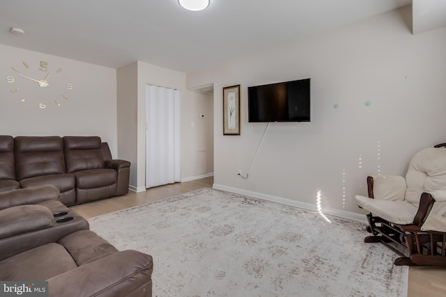 living room featuring light hardwood / wood-style floors