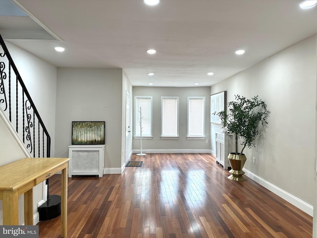 entryway featuring dark hardwood / wood-style floors