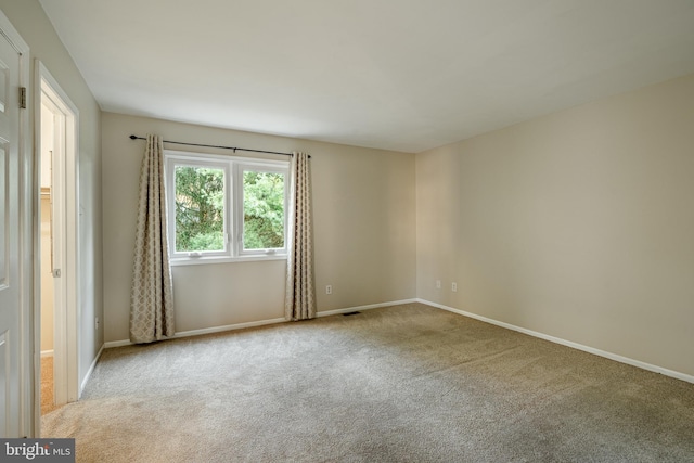 spare room featuring light carpet