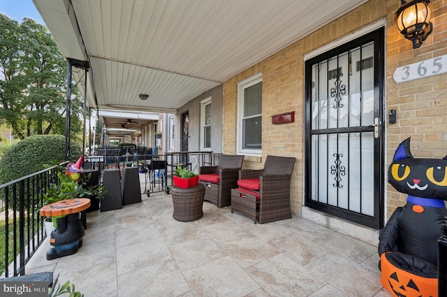 view of patio / terrace featuring covered porch