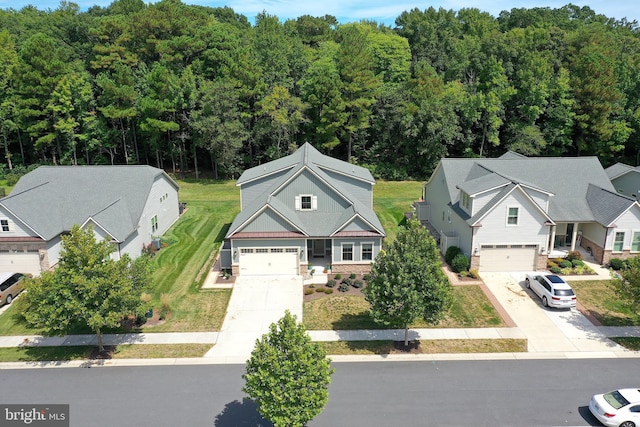 drone / aerial view with a residential view