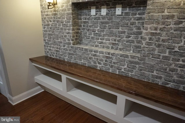 mudroom featuring dark hardwood / wood-style flooring