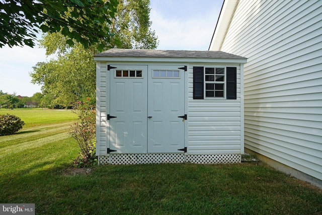 view of shed