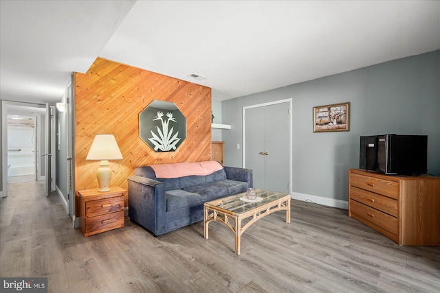 living room featuring wood-type flooring