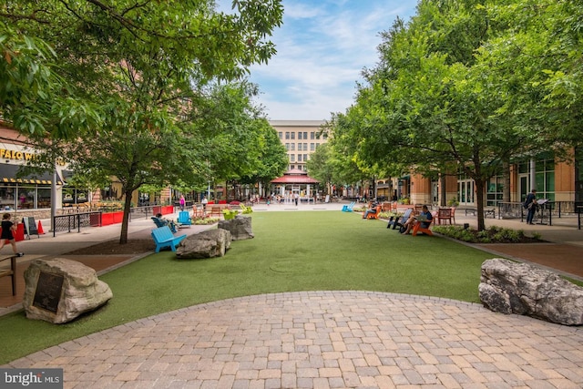 view of community with a lawn