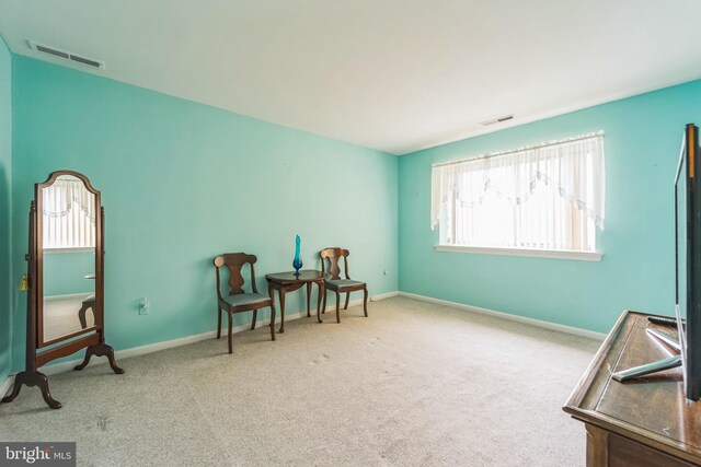 130 Slade Ave Unit 213, Pikesville, MD 21208 - sitting room with carpet flooring, baseboards, and visible vents