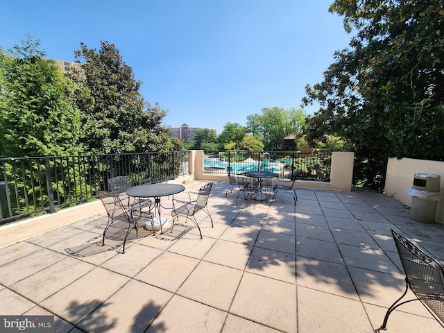 view of patio / terrace with a pool