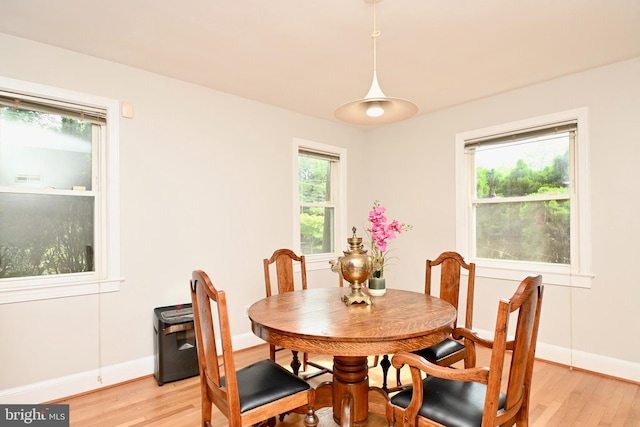 dining room featuring light hardwood / wood-style floors