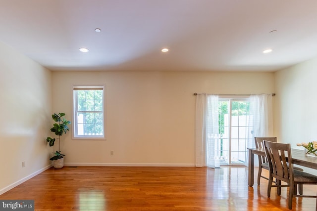 spare room featuring hardwood / wood-style flooring