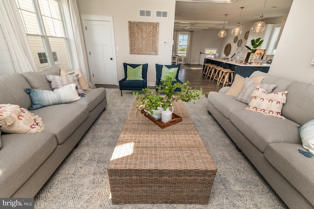 living room featuring hardwood / wood-style floors